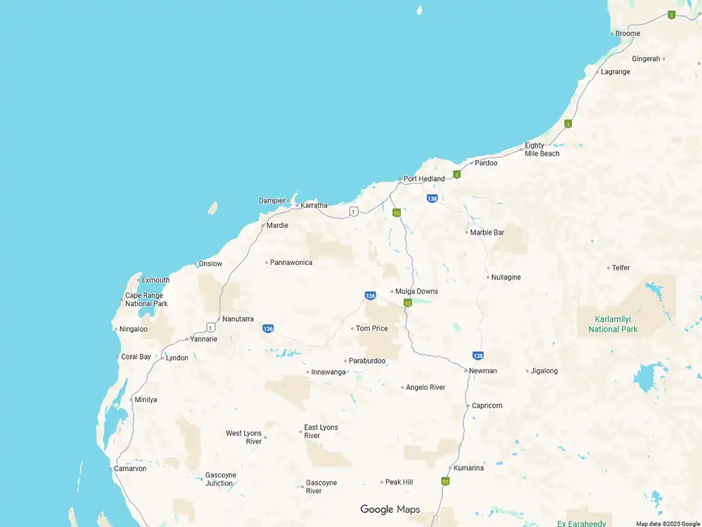 Map of service areas